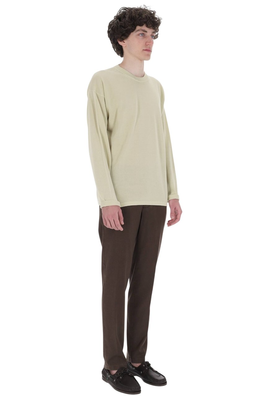 Roberto Collina Cotton Crepe Crewneck Sweater Neutraal