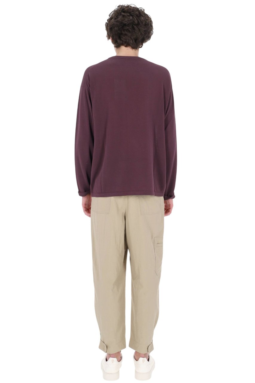 Roberto Collina Cotton Crepe Crewneck Sweater Grijs