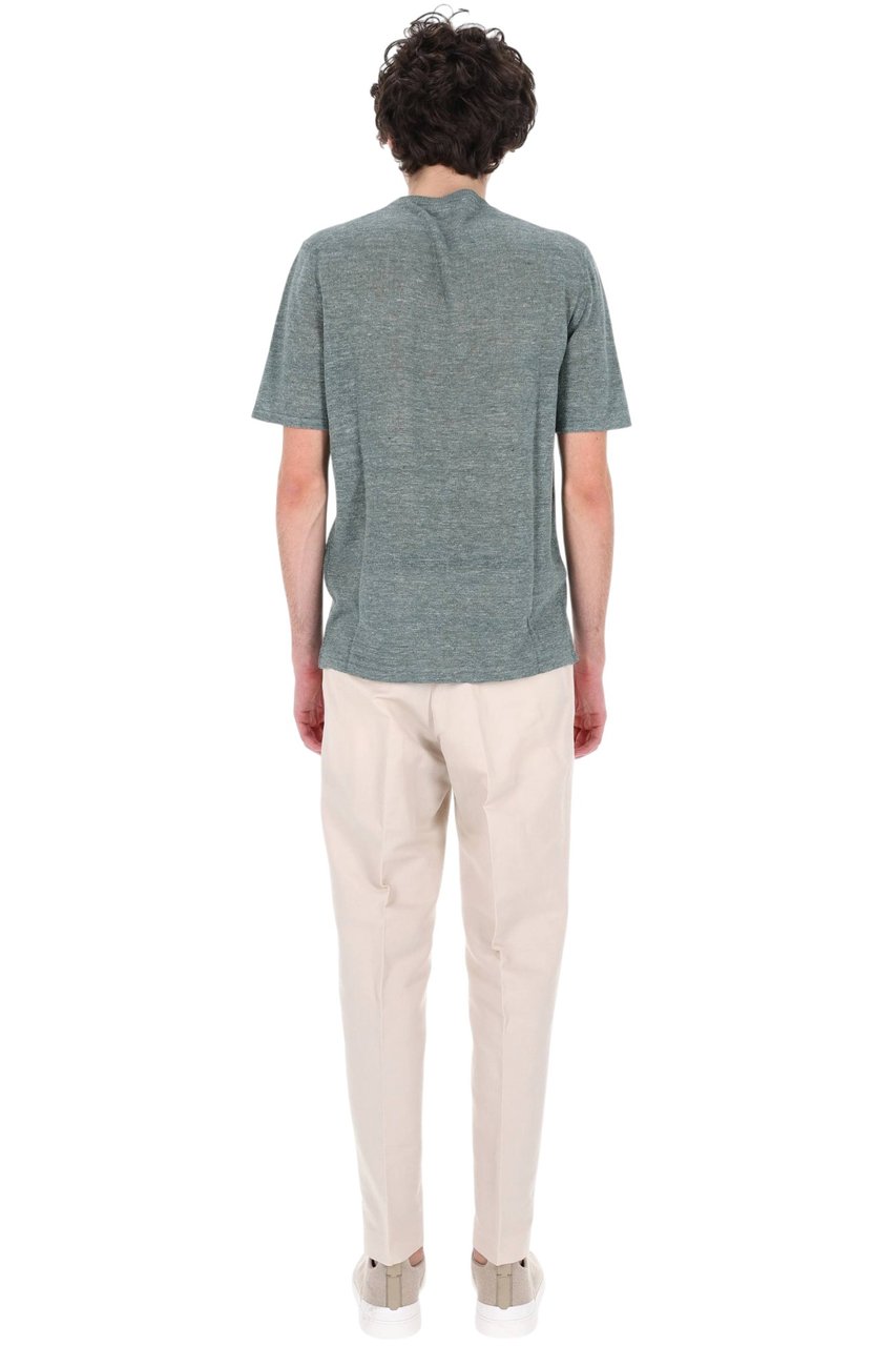 Roberto Collina Linen-Cotton Melange Casual T-Shirt Grijs