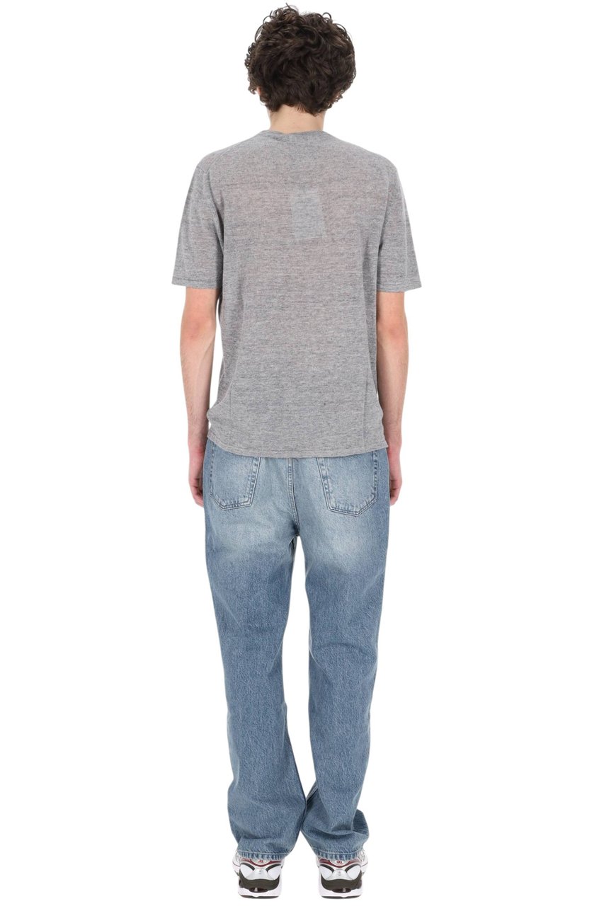 Roberto Collina Linen-Cotton Melange Casual T-Shirt Grijs