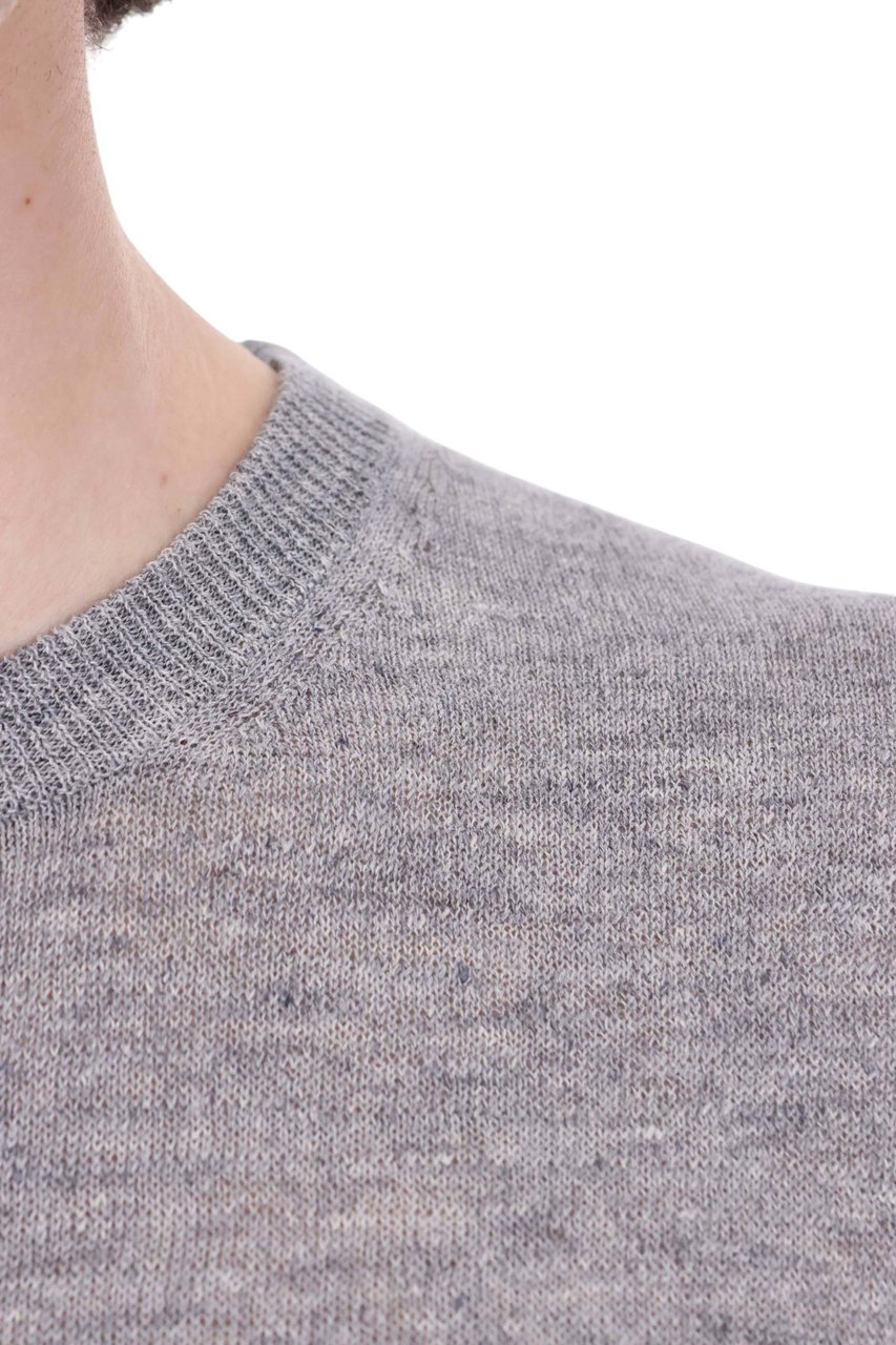 Roberto Collina Linen-Cotton Melange Casual T-Shirt Grijs