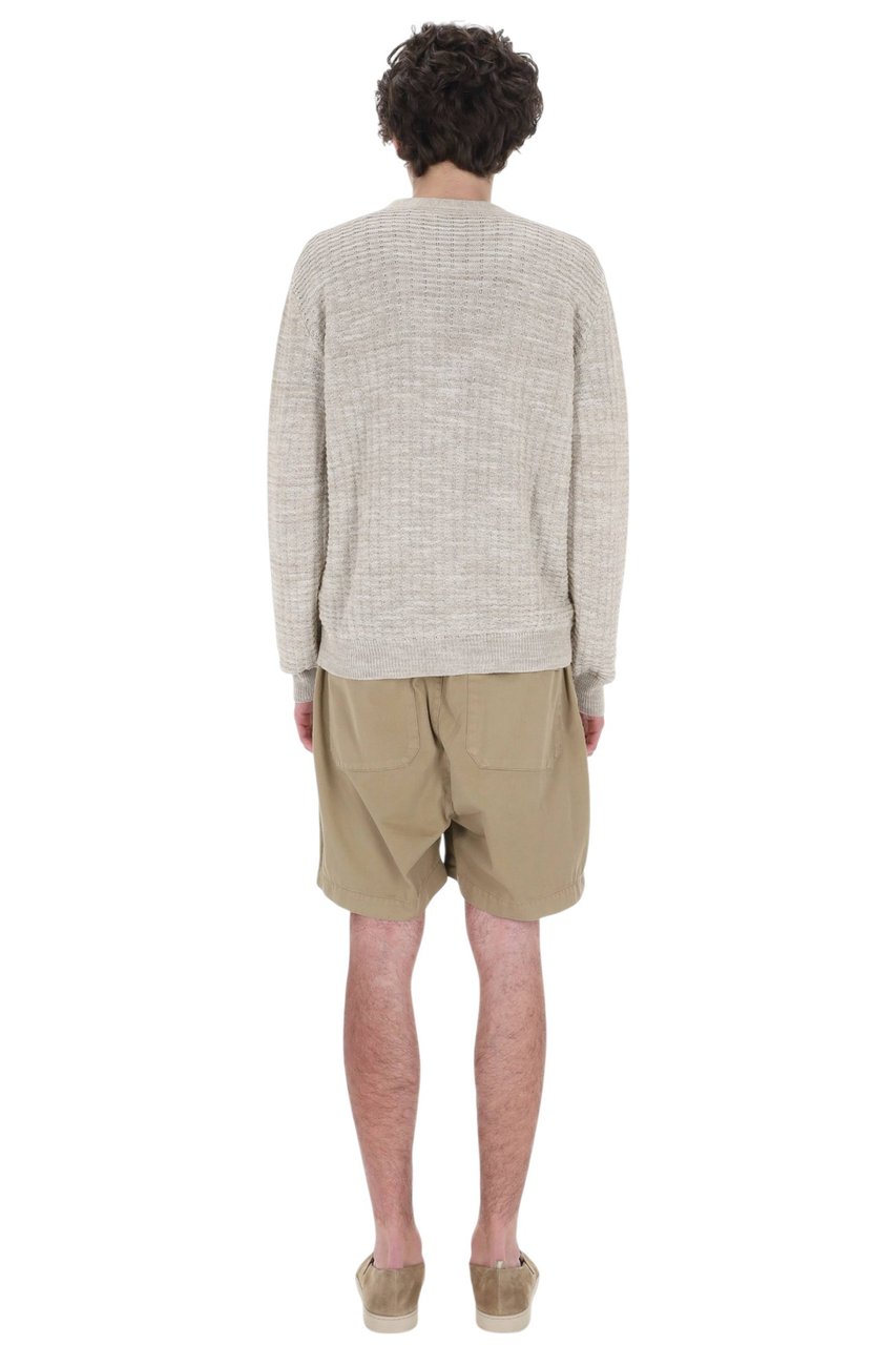 Roberto Collina Textured Cotton-Linen Knit Cardigan Neutraal