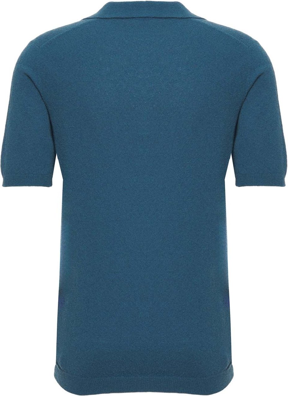 Roberto Collina Knit skipper-polo Blauw