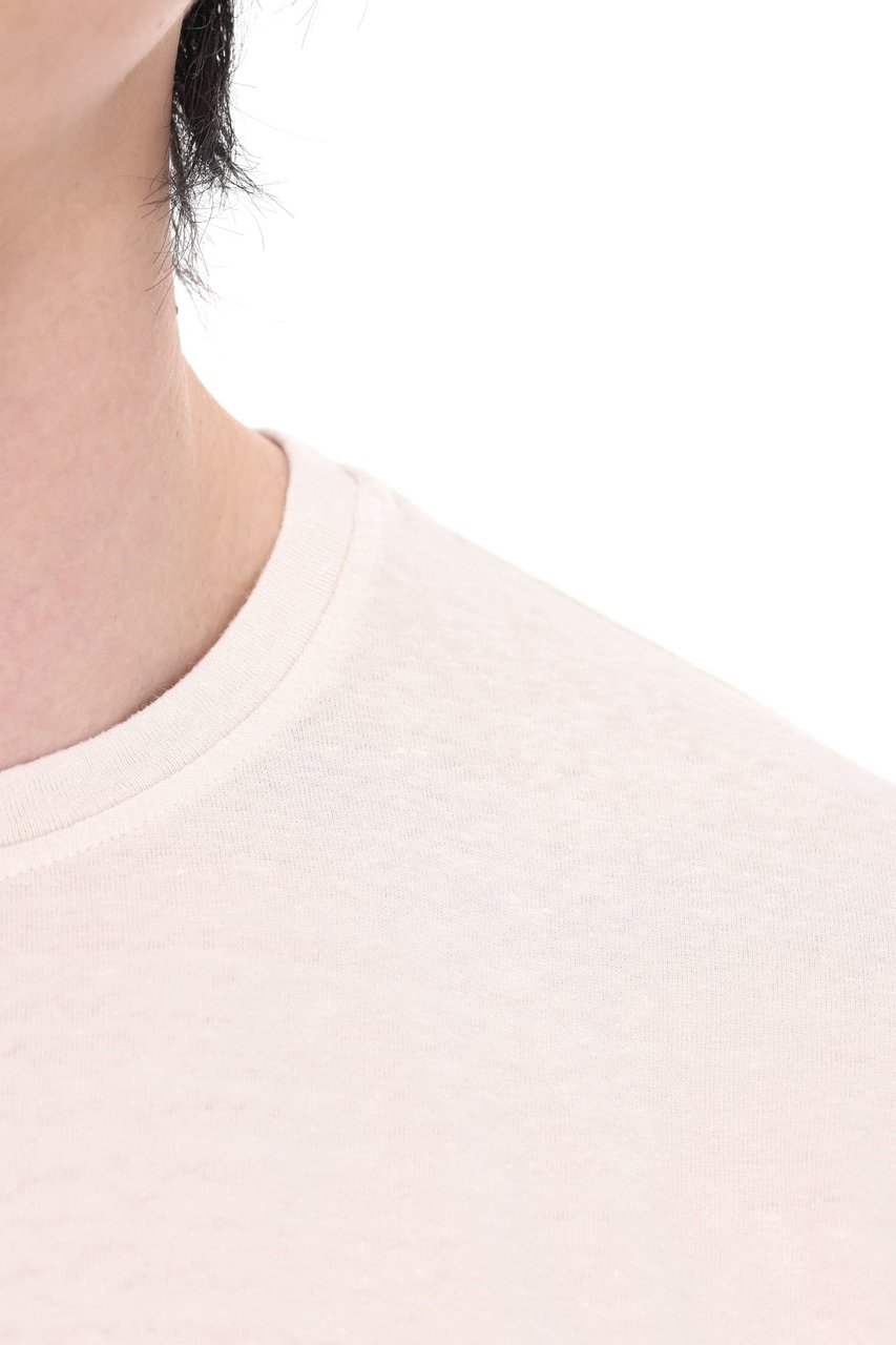 Roberto Collina Pure Linen Jersey Casual T-Shirt Neutraal