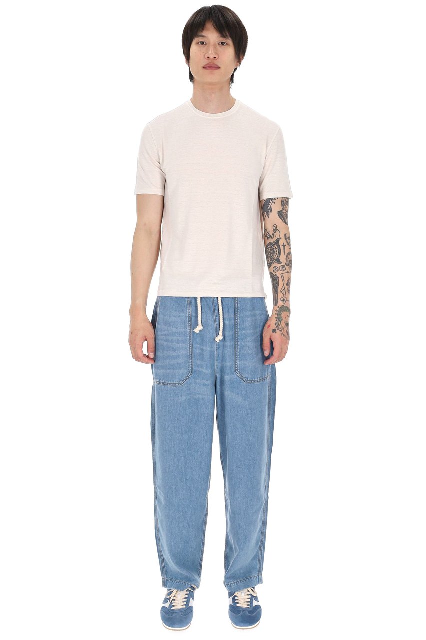 Roberto Collina Pure Linen Jersey Casual T-Shirt Neutraal