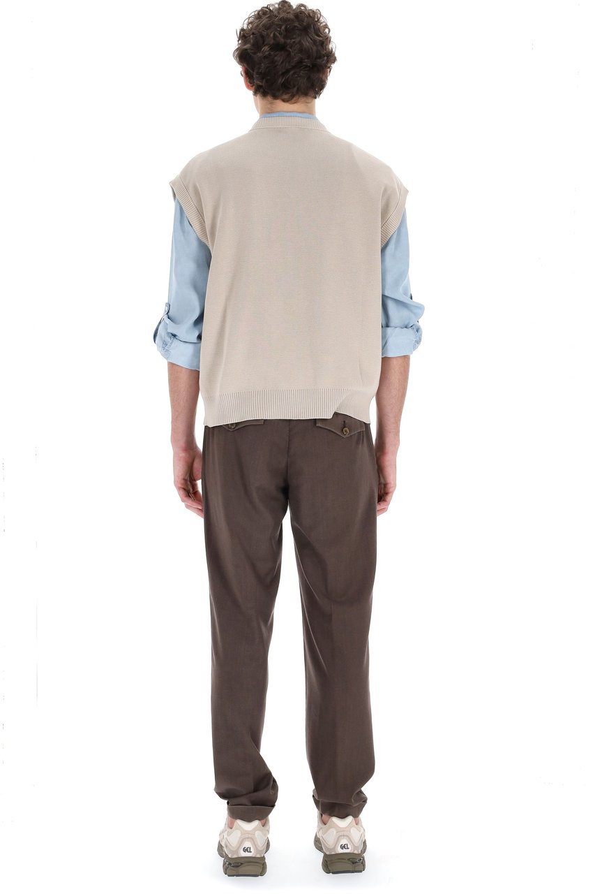 Roberto Collina V-Neck Cotton Gilet Grijs