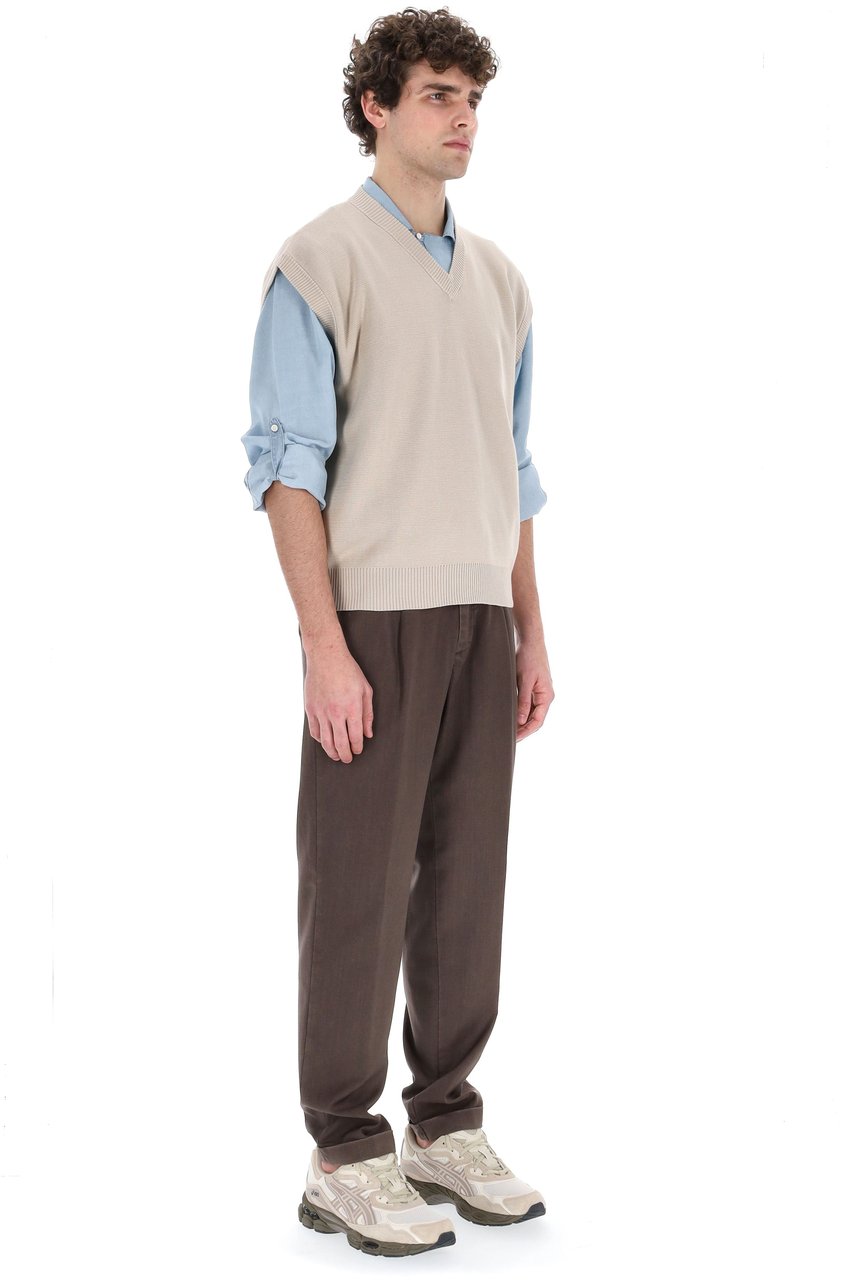 Roberto Collina V-Neck Cotton Gilet Grijs