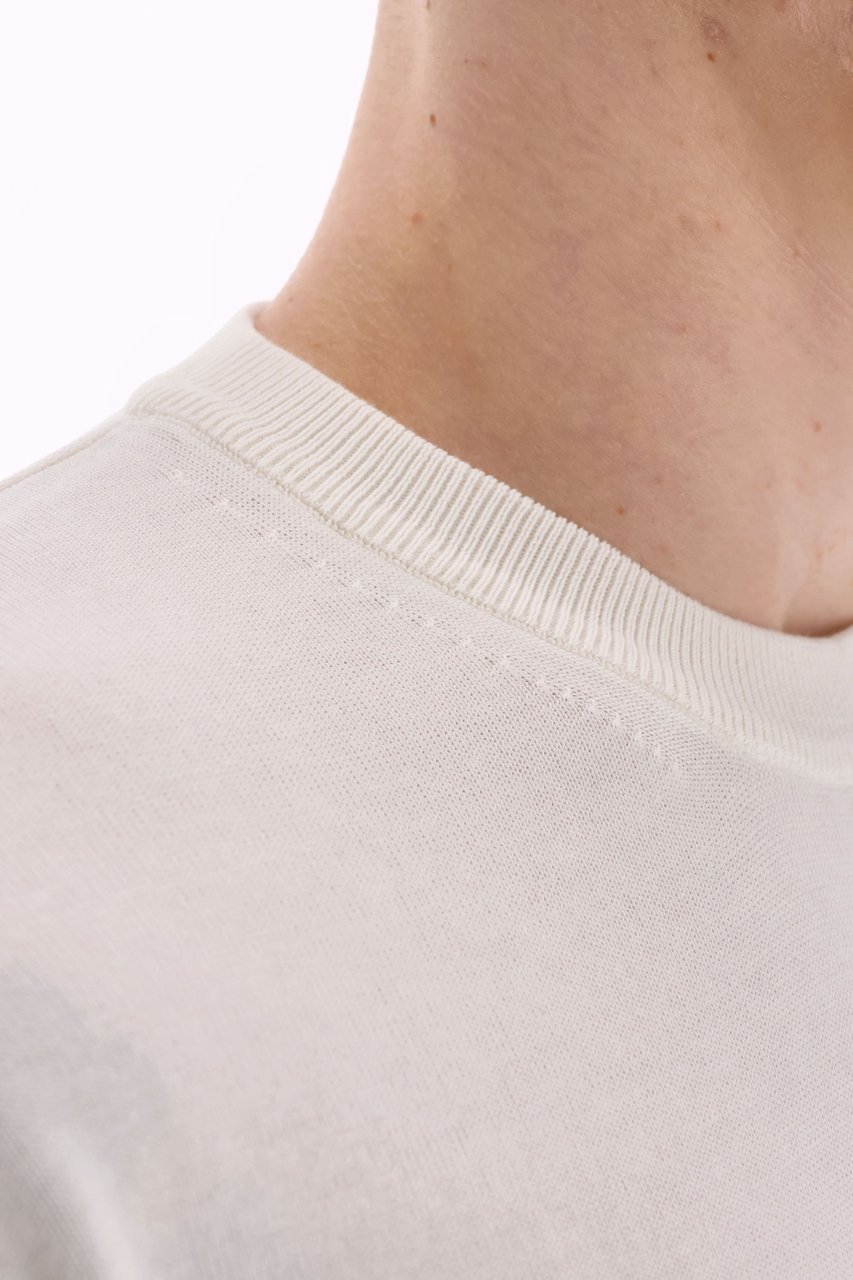 Roberto Collina Over Fit Cotton T-Shirt Neutraal