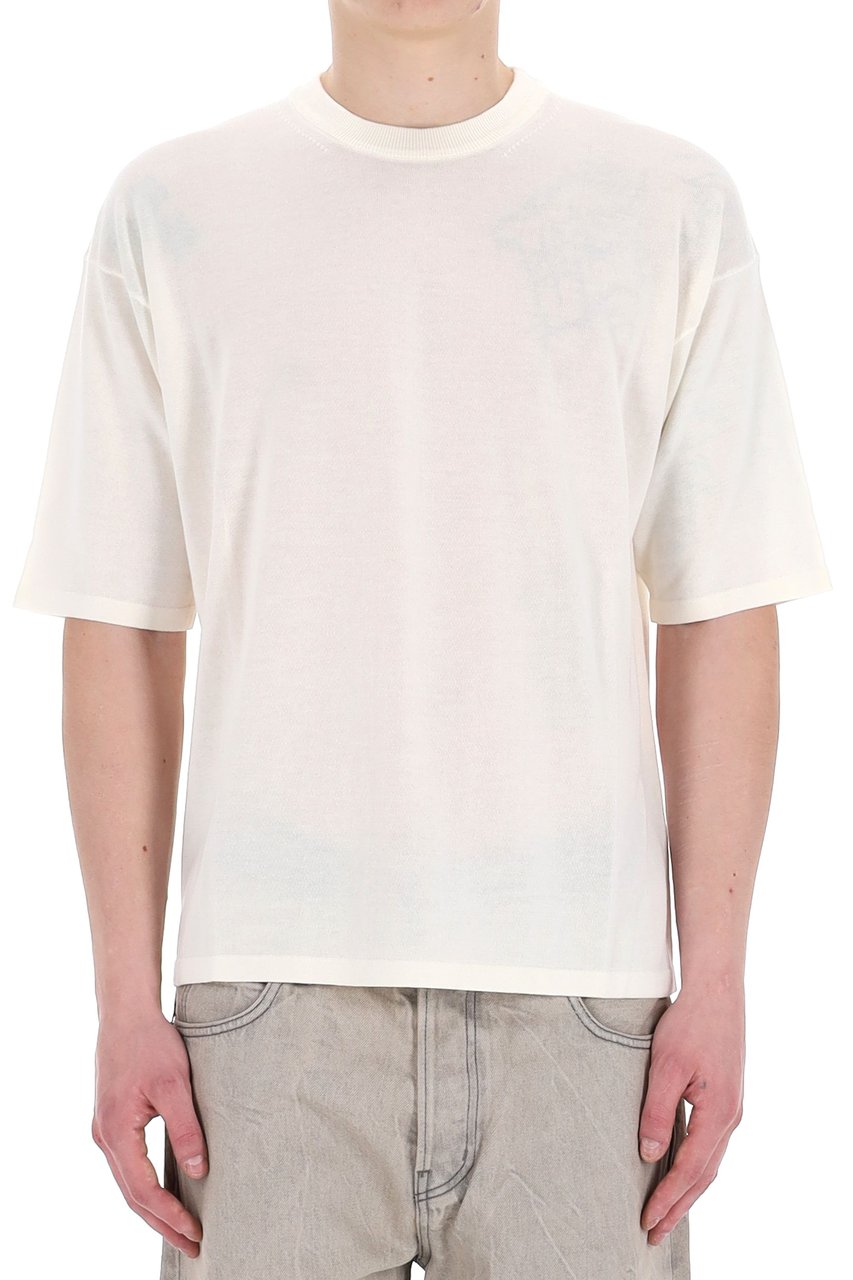 Roberto Collina Over Fit Cotton T-Shirt Neutraal