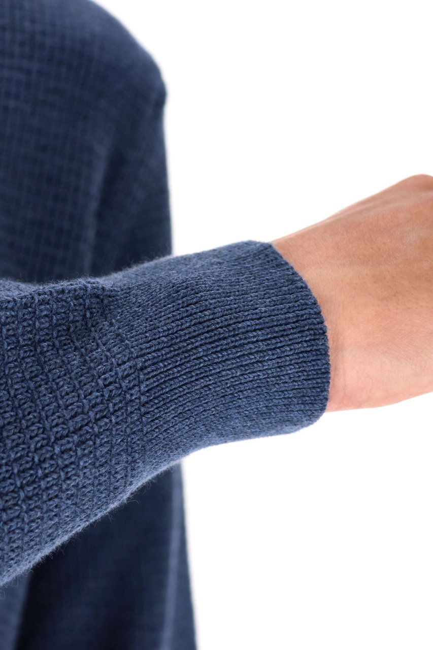 Roberto Collina Military Stitch Cotton Crewneck Sweater Neutraal