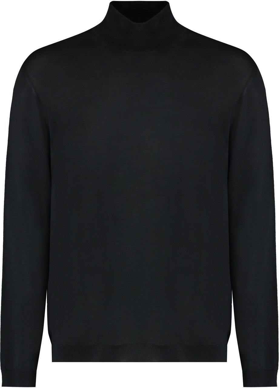 Roberto Collina Turtleneck wool pullover Zwart