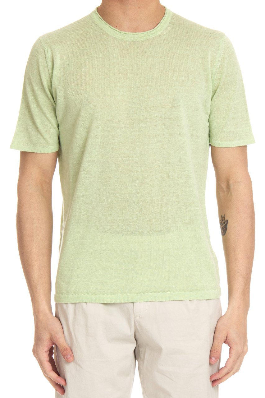 Roberto Collina Pure Linen T-Shirt Neutraal
