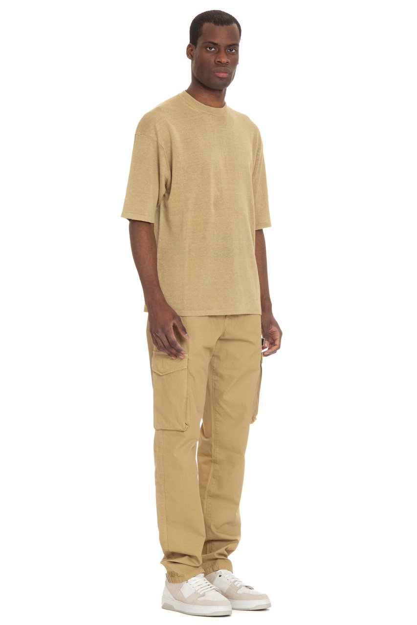 Roberto Collina Pure Linen Over Fit T-Shirt Bruin