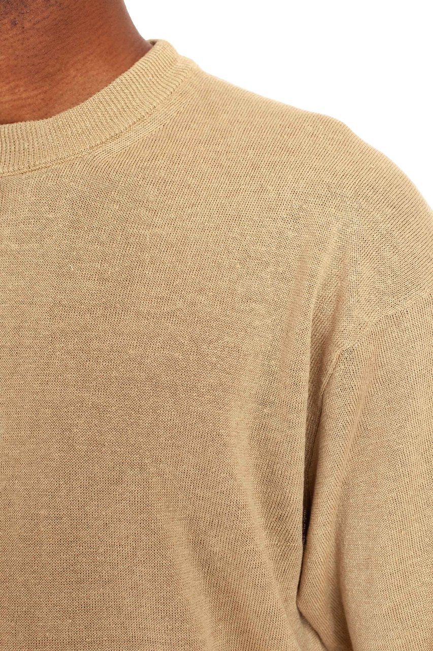 Roberto Collina Pure Linen Over Fit T-Shirt Bruin