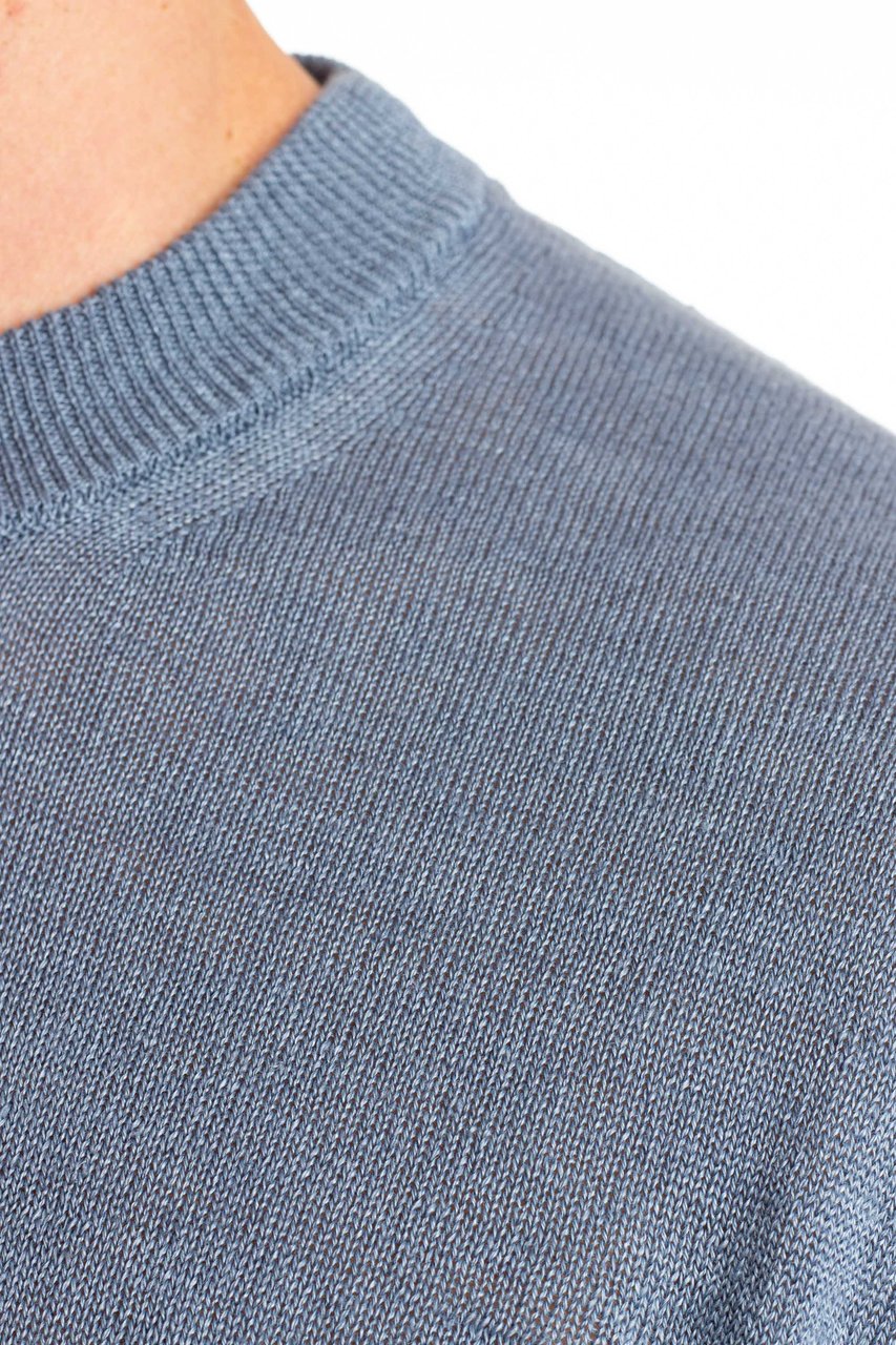 Roberto Collina Pure Linen Over Fit T-Shirt Blauw