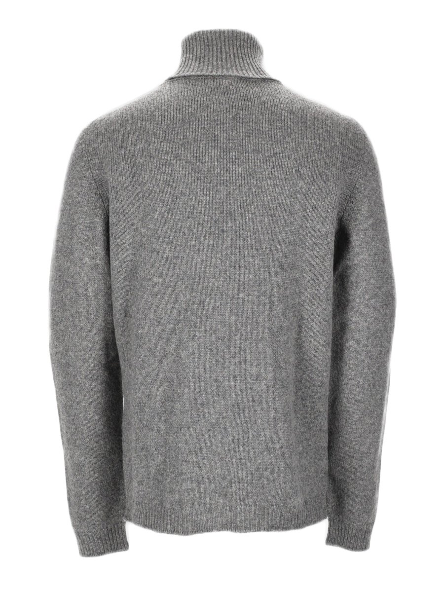 Roberto Collina High Neck Wool Blend Sweater Grijs