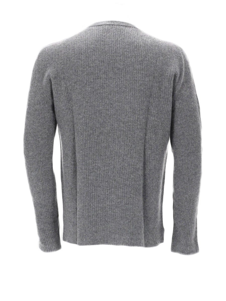 Roberto Collina Grey Cashmere Knit Sweater Grijs