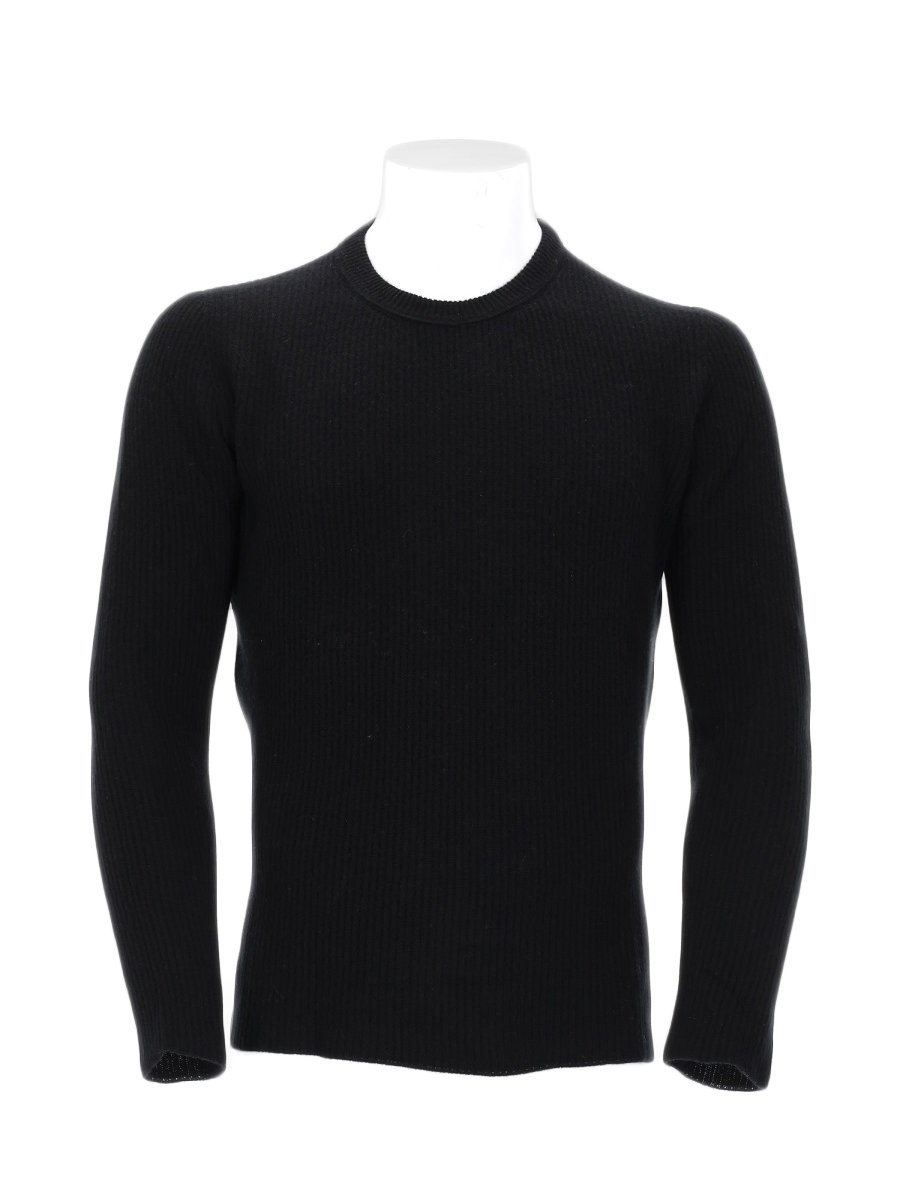 Roberto Collina Black Cashmere Knit Sweater Zwart