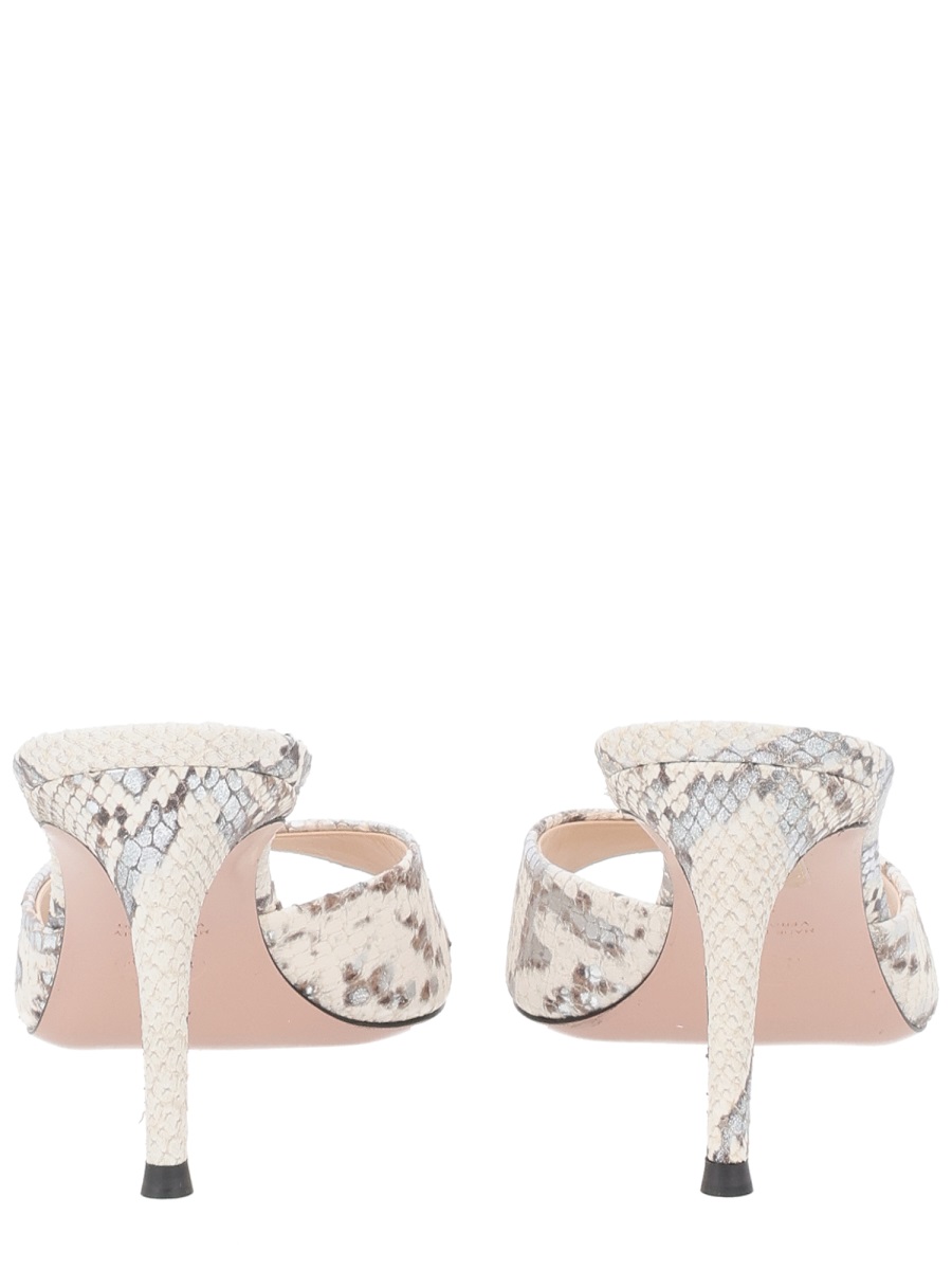Roberto Festa Décolleté Shoe with Textured Snakeskin Pattern and Slender Heel Roze