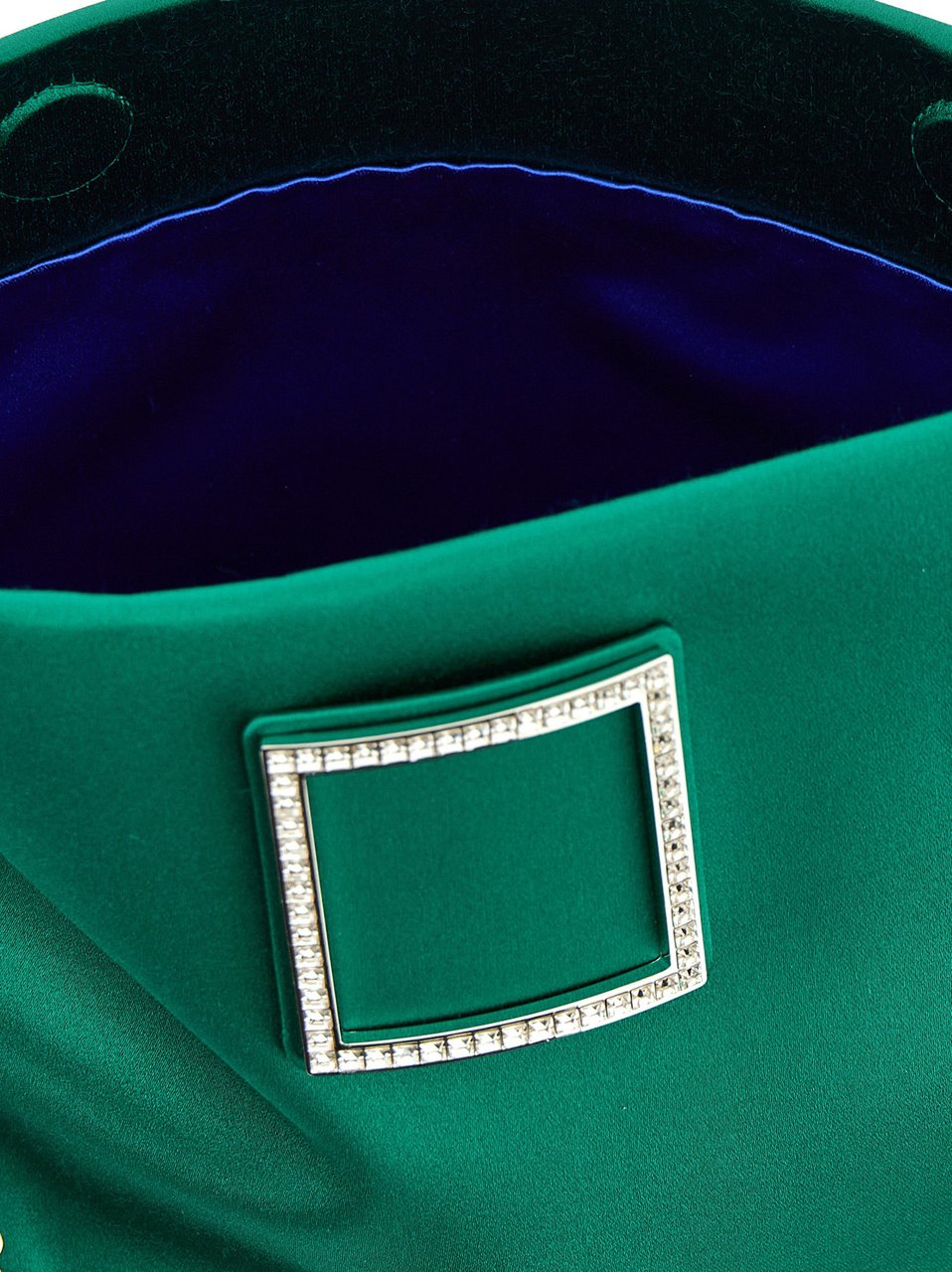 Roger Vivier Bicolor Viscose Clutch Bag Groen