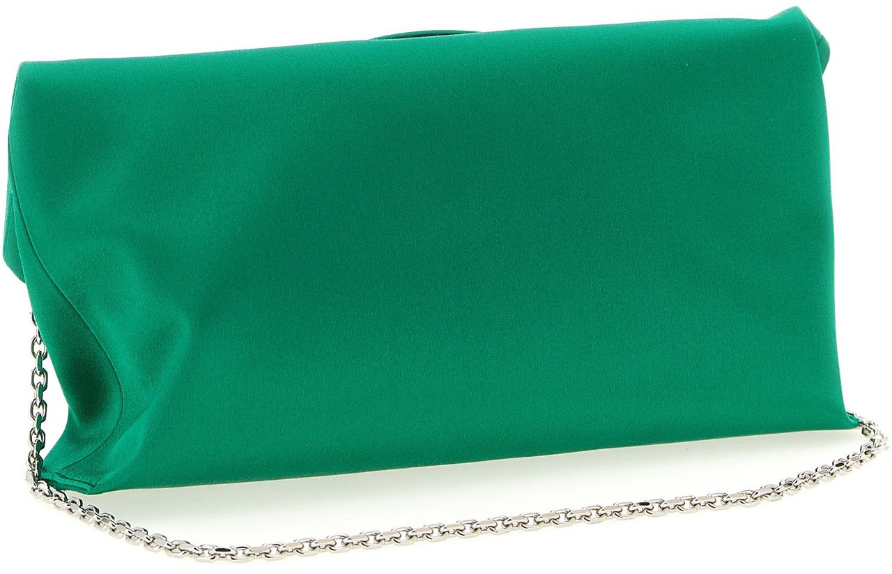 Roger Vivier Bicolor Viscose Clutch Bag Groen