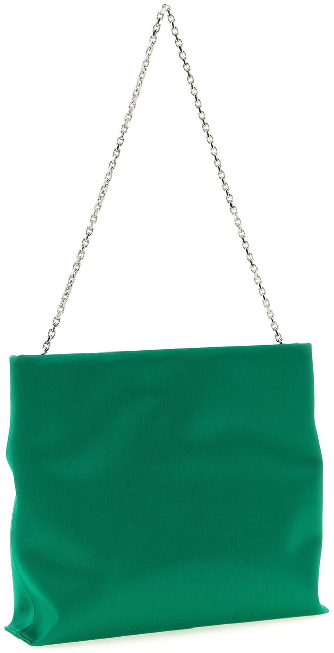 Roger Vivier Bicolor Viscose Clutch Bag Groen