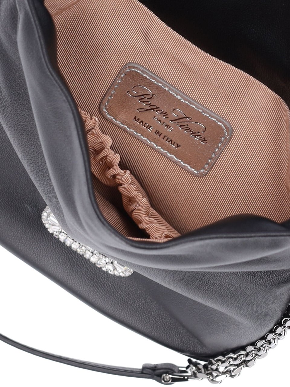 Roger Vivier Mini Rectangular Lambskin Bag Zwart