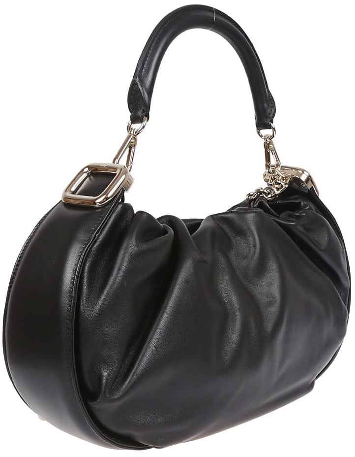 Roger Vivier Gathered Lambskin Handbag With Structured Handle Zwart