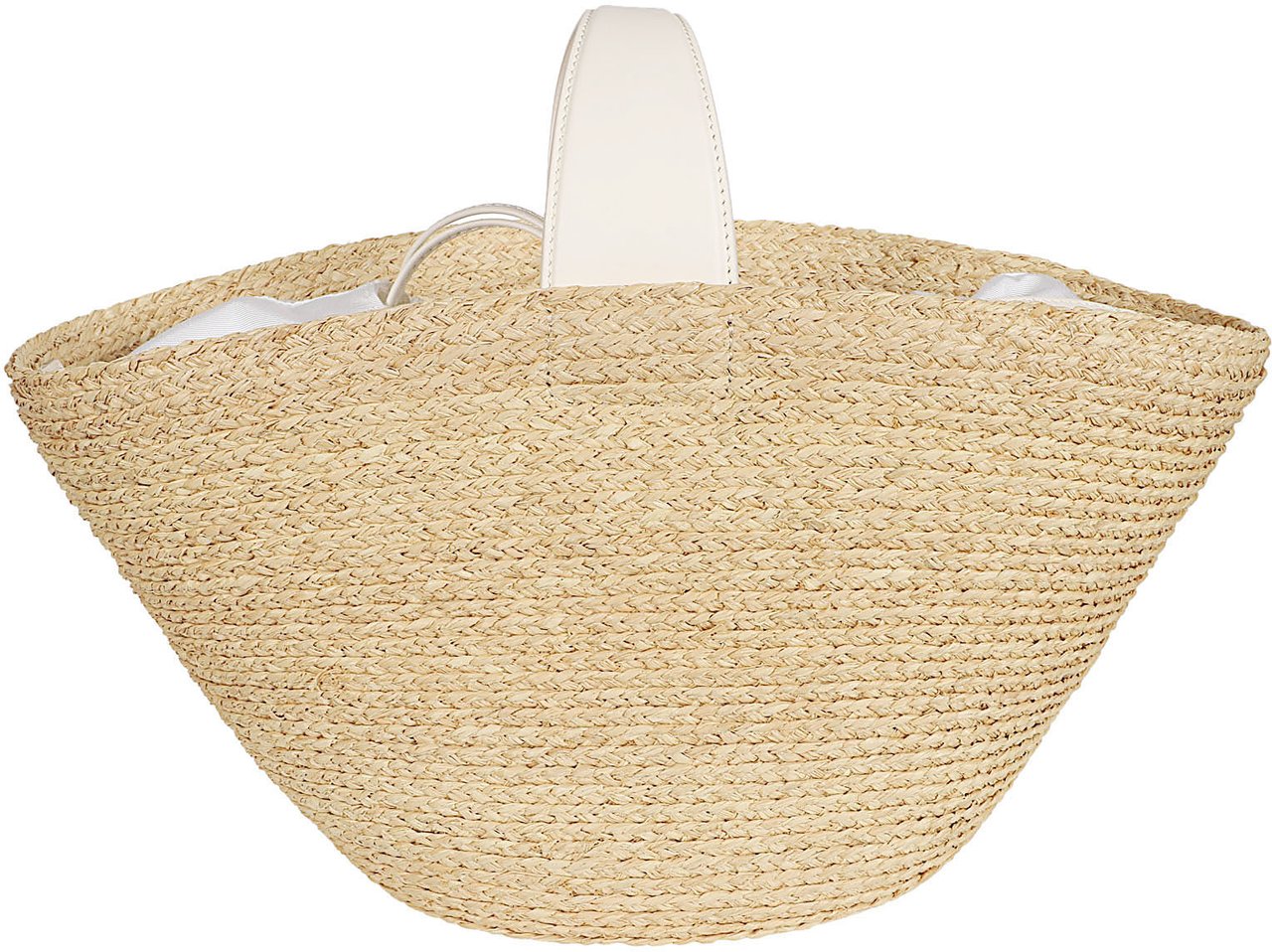 Roger Vivier Structured Raffia Bag with Crystal-Embellished Buckle Neutraal