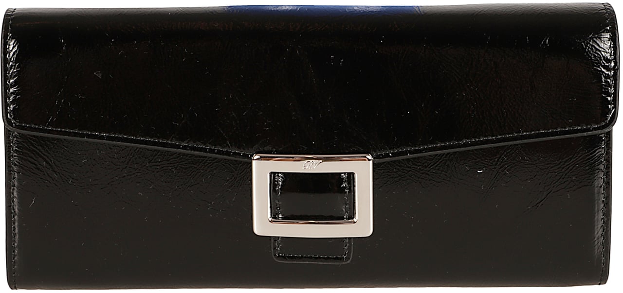 Roger Vivier Patent Leather Wallet Bag With Square Buckle Zwart