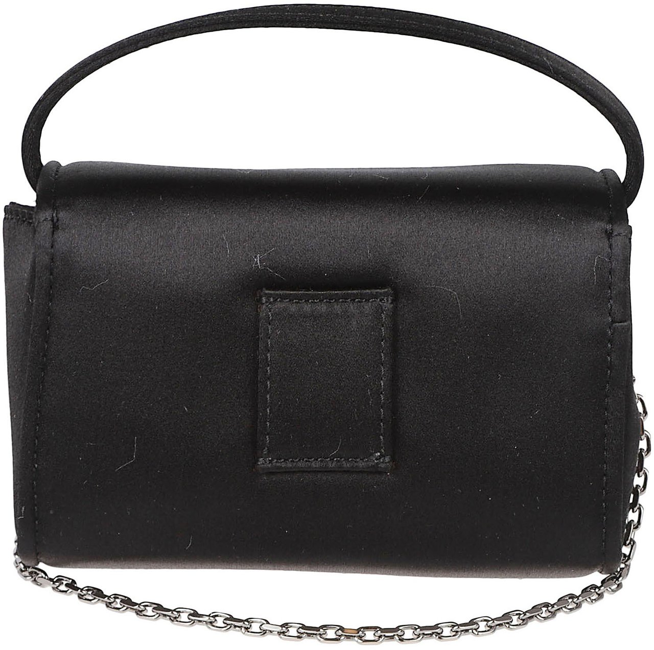 Roger Vivier Rectangular Satin-Finish Evening Bag Zwart