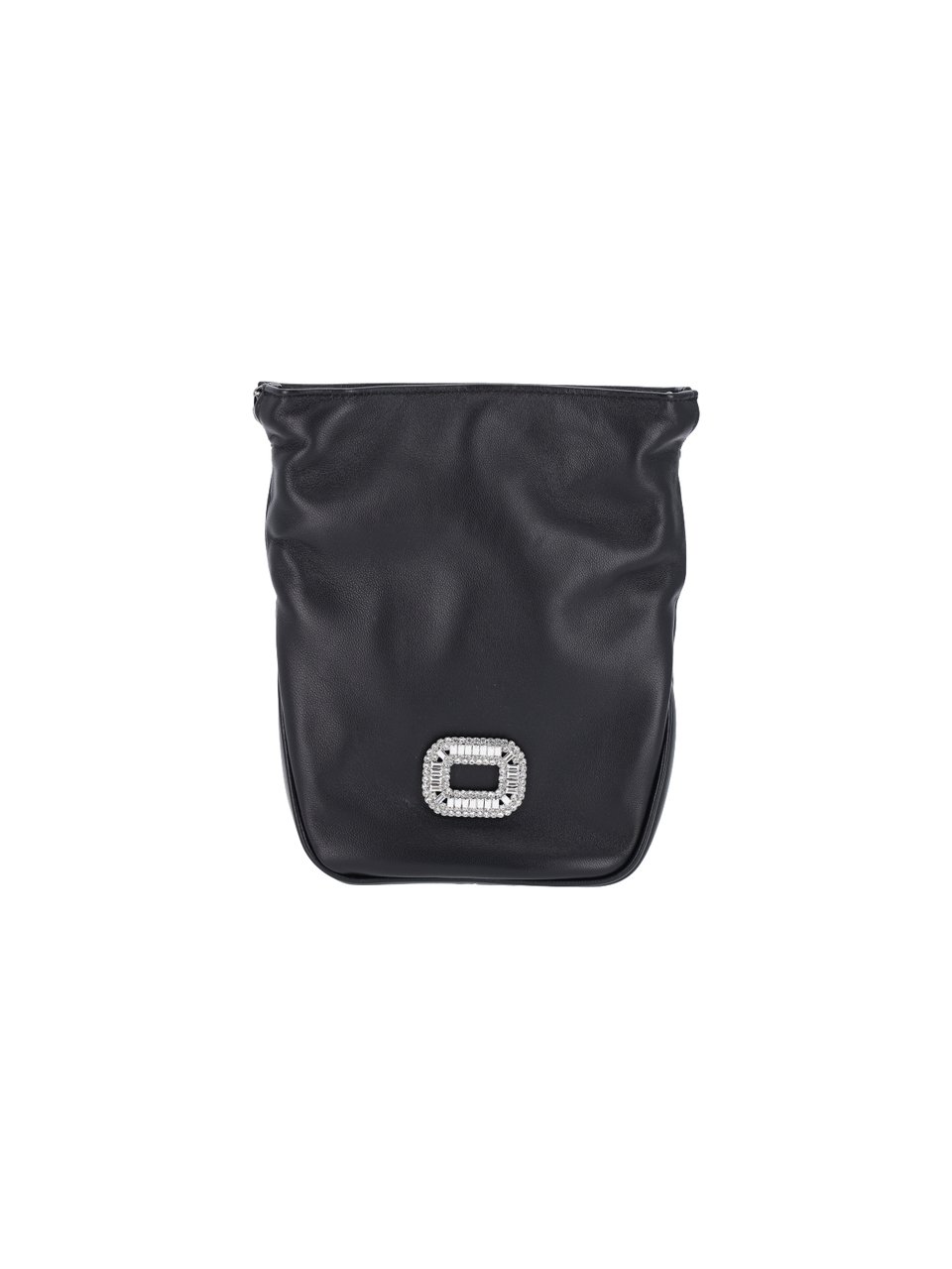 Roger Vivier Black Pilgrim Pocket Crystal Leather Bag Zwart