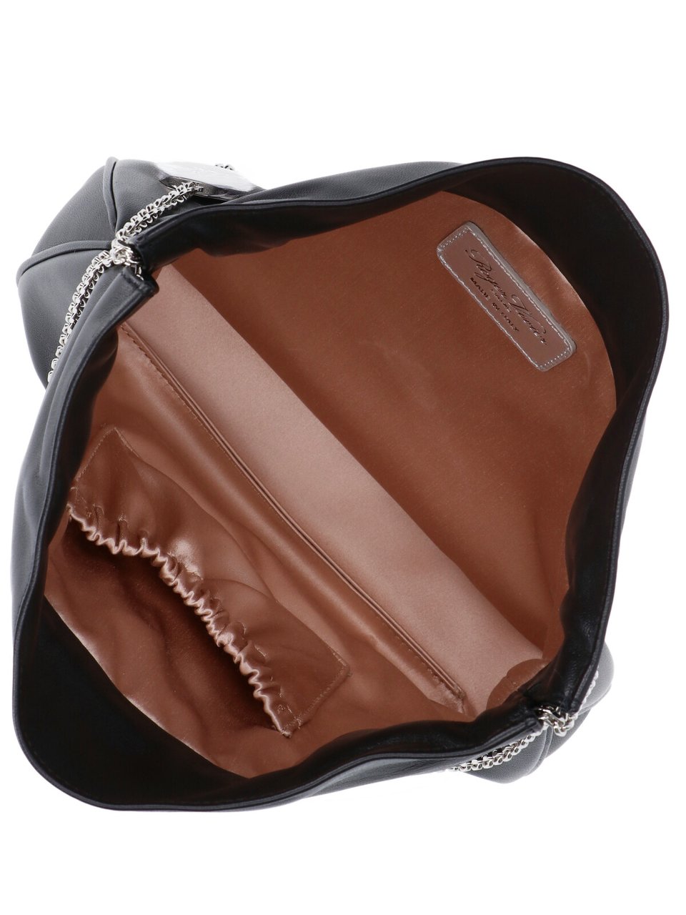 Roger Vivier Black Pilgrim Crystal Nappa Shoulder Bag Zwart