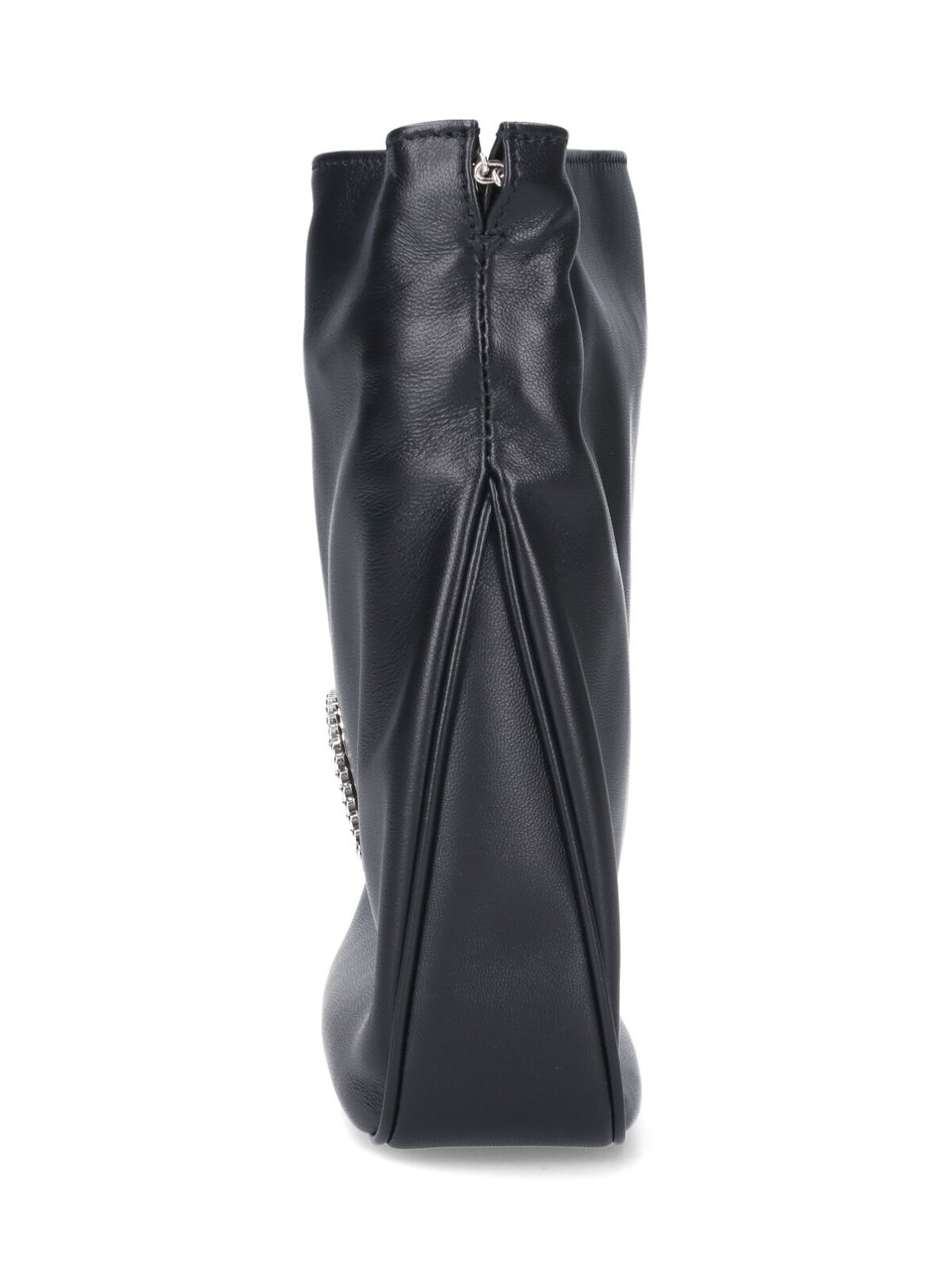 Roger Vivier Black Pilgrim Crystal Nappa Shoulder Bag Zwart
