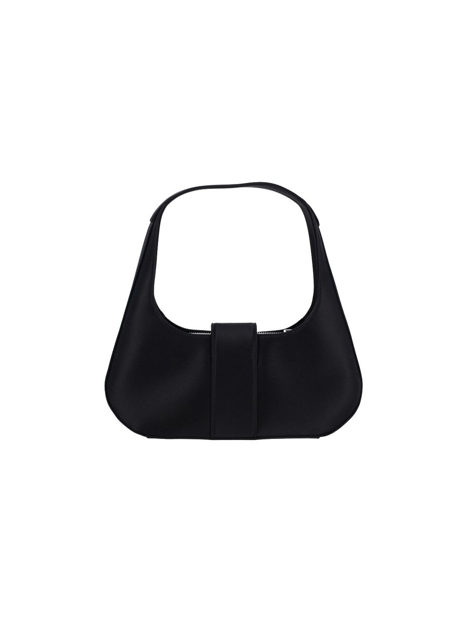 Roger Vivier Black Pilgrim Crystal Satin Shoulder Bag Zwart