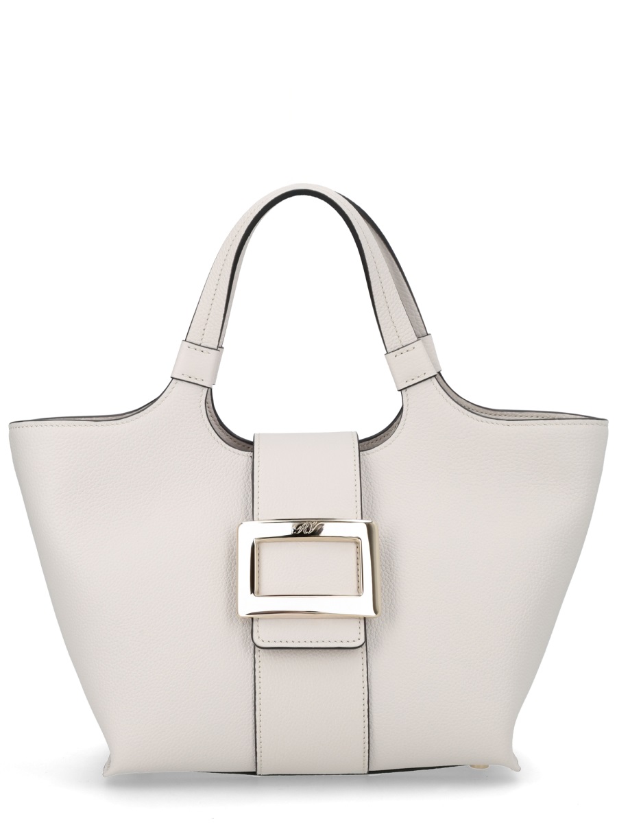 Roger Vivier Belle Vivier Structured Buckle Mini Bag Wit