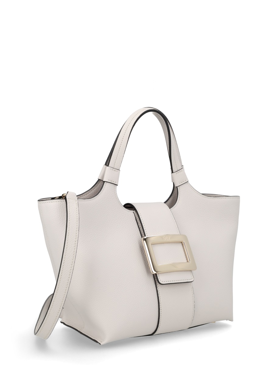 Roger Vivier Belle Vivier Structured Buckle Mini Bag Wit