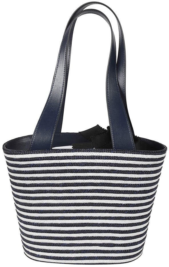 Roger Vivier Structured Blue Handbag With Striped Design Grijs