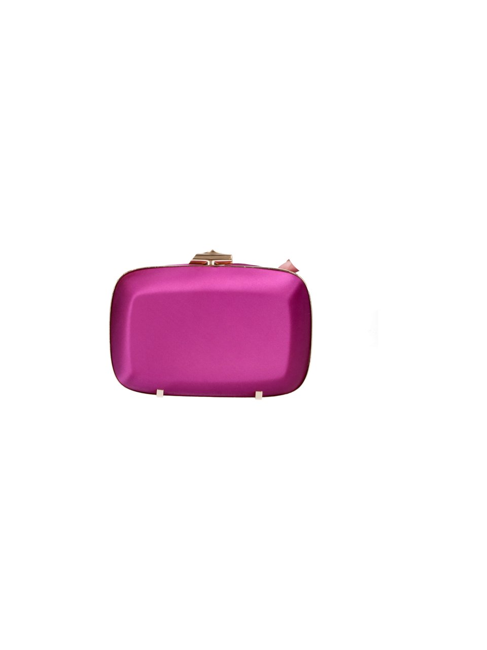 Roger Vivier Rectangular Satin Pouch with Rose Petal Design and Chain Strap Roze
