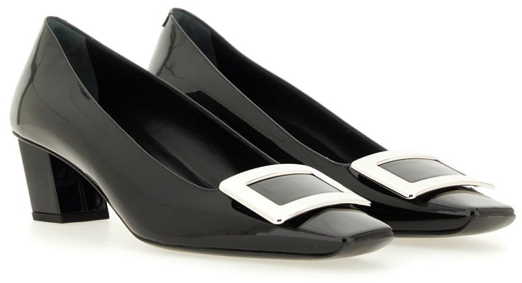 Roger Vivier Belle Vivier Pumps Square Buckle Calfskin Zwart