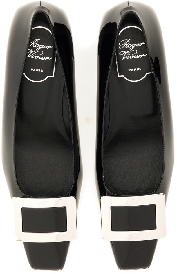 Roger Vivier Belle Vivier Pumps Square Buckle Calfskin Zwart