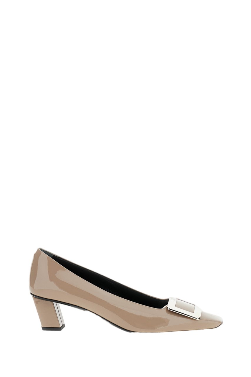 Roger Vivier Pointed Toe Pumps with Low Block Heel Grijs