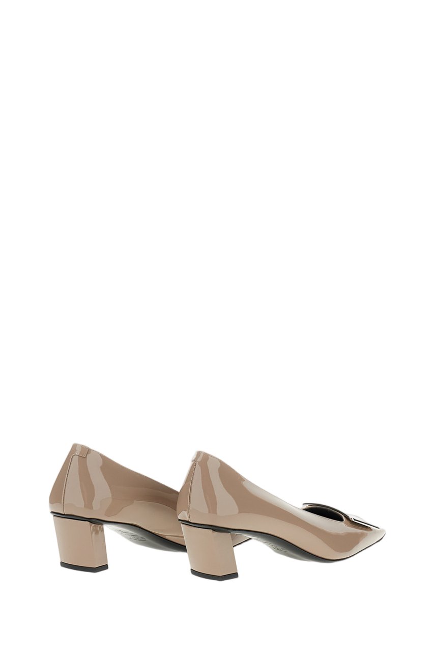 Roger Vivier Pointed Toe Pumps with Low Block Heel Grijs