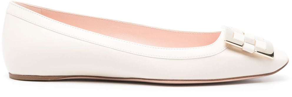 Roger Vivier Flat Shoes White Wit