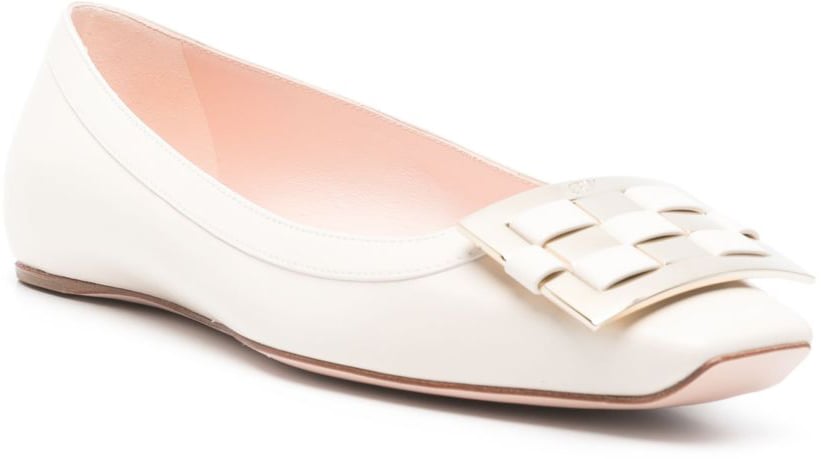 Roger Vivier Flat Shoes White Wit