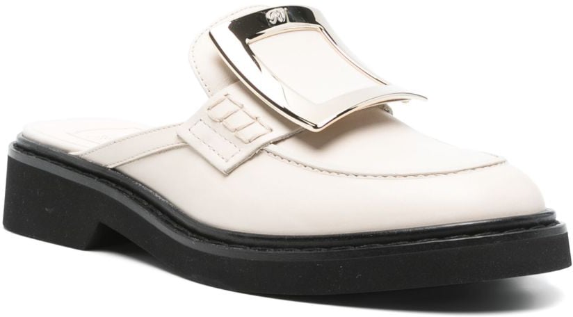 Roger Vivier Flat Shoes White Wit