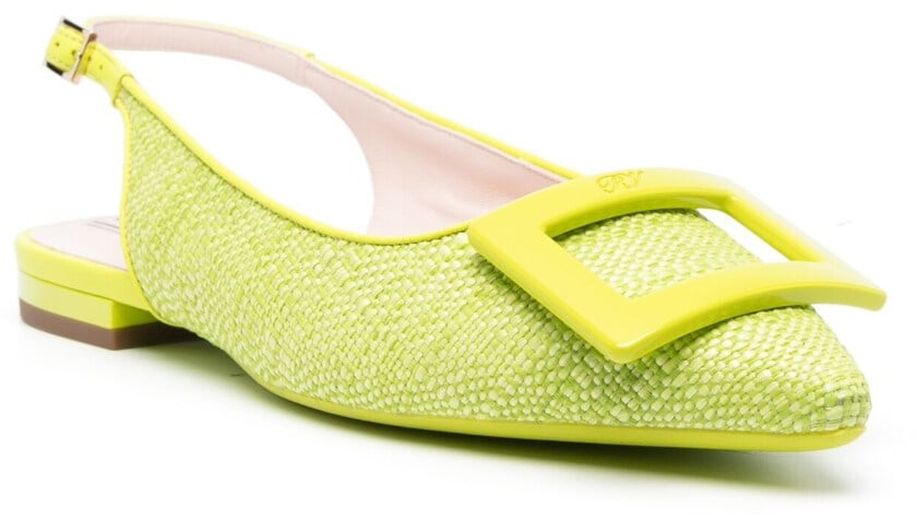 Roger Vivier Flat Shoes Green Groen