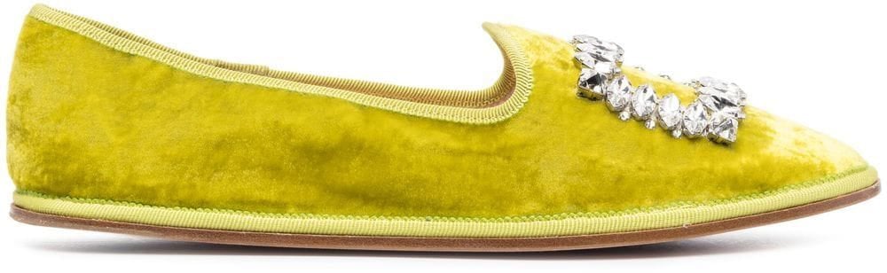 Roger Vivier Flat Shoes Green Groen