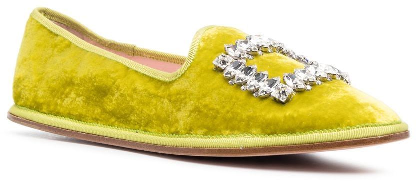 Roger Vivier Flat Shoes Green Groen