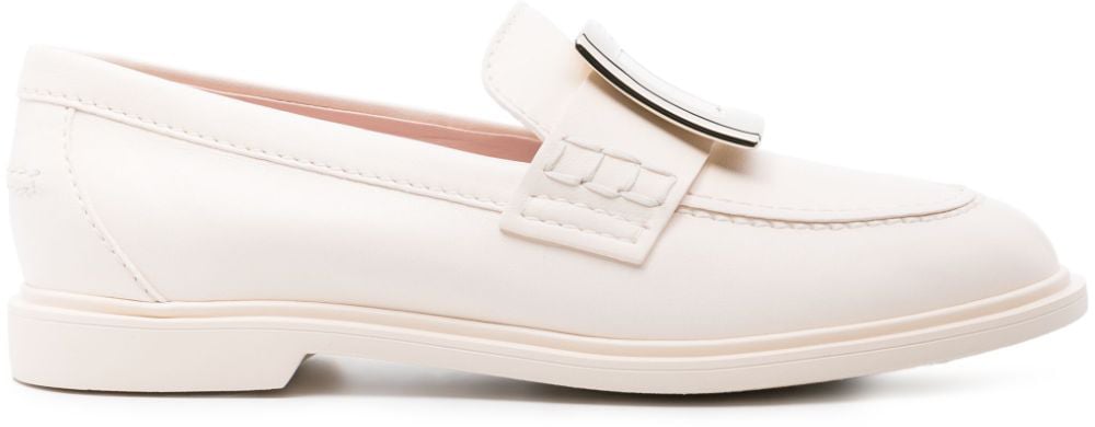 Roger Vivier Flat Shoes Cream Wit